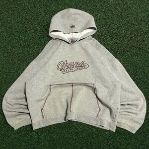 Chaps x Ralph Lauren Gray Hoodie with Maroon Embroidered Accents XL